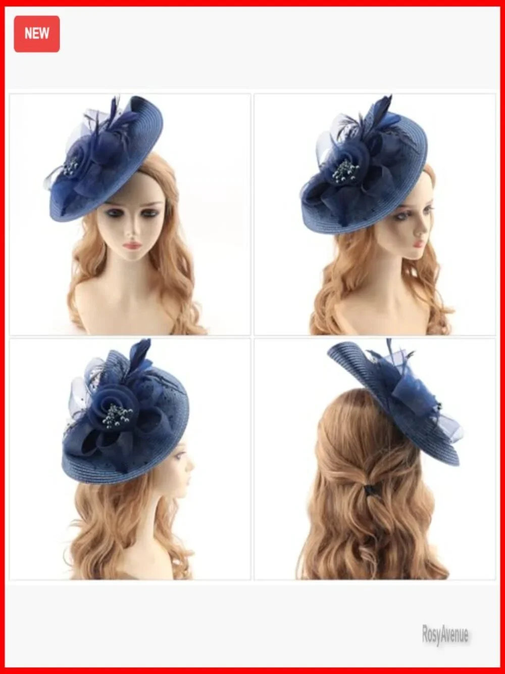 Vintage Feather Fascinator Hat with Headband Clip for Weddings Tea Parties